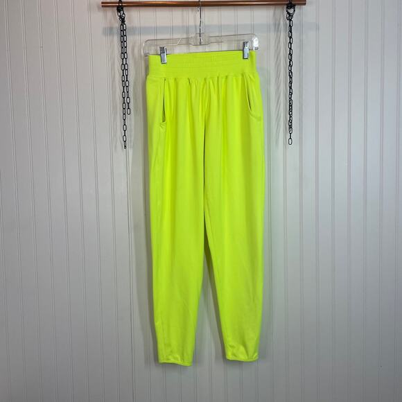 Theory Women’s Neon Green Elastic Waist Pull on Athletic Jogger Pants Size M - Picture 1 of 7